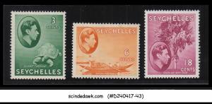 SEYCHELLES - 1938 KGVI SG#136, 137 & 139c - 3V - MINT HINGED