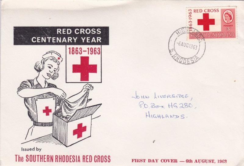 6/8/1963 Rhodesia & Nyasaland FDC - Red Cross Centenary Year 1863 - 1963 #5