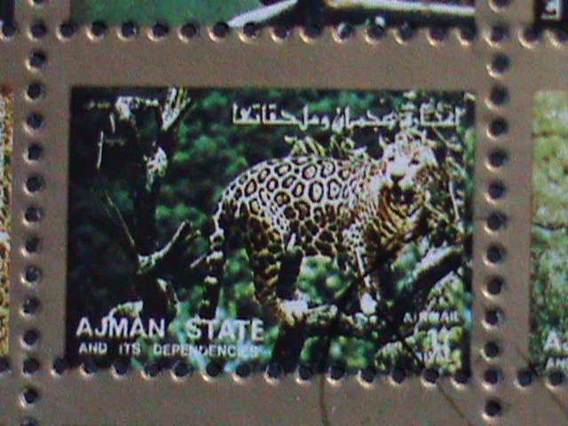 AJMAN STATE-COLORFUL LOVELY WORLD WILD ANIMALS CTO MINI SHEET VERY FINE