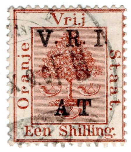 (I.B) Orange River Colony Army Telegraphs : 1/- Red-Brown (Boer War cancel)