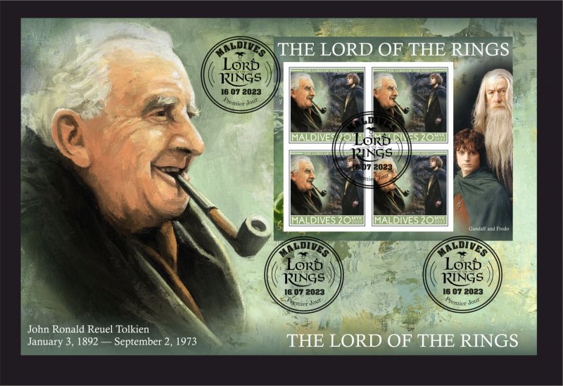 FDC. Cover Cinema. The Lord of the Rings 2023 year 8 covers imperforated MNH**