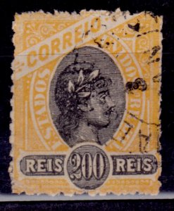 Brazil 1894-97, Liberty Head, 200r, sc#118, used