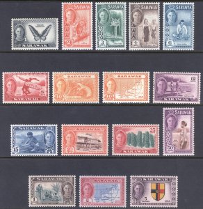 Sarawak 1950 1c-$5 GVI Pictorial Scott 180-194 SG 171-185 MLH Cat $124