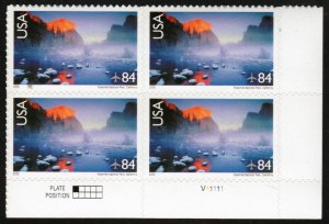 SC# C141 - (84c) - Yosemite National Park - MNH - Plate Block/4 - LR # V11111