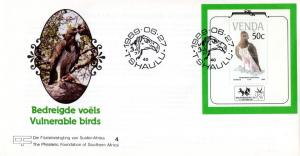Venda - 1989 Endangered Birds MS FDC