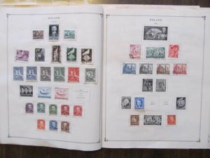 uncatalogued collection remainder on pages Poland to 1955 about 308 stamps