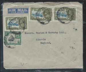KENYA,UGANDA,TANGANYIKA (P2809B) 1935 SILVER JUBILEE 20CX3+ KGV 15C A/M TO UK