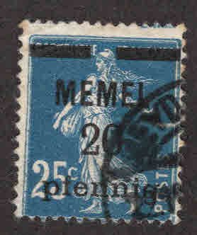 Memel Scott 20 Used 1922 Surcharged French  stamp