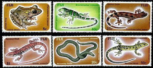 HERRICKSTAMP FIJI Sc.# 554-59 Frog, Snake, Lizards