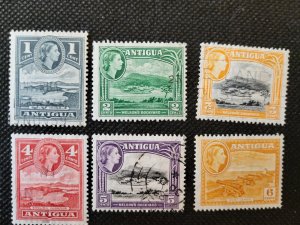 Antigua, Queen Elizabeth II +Island scenes,1953-56, SCV$5.35