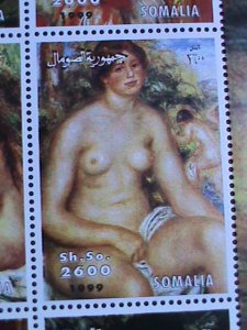 ​SOMALIA-1999-RARE WORLD FAMOUS NUDE ARTS PAINTINGS- MNH SHEET VERY FINE