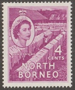 North Borneo, stamp, Scott#264,  mint, hinged,  4 cents, Queen