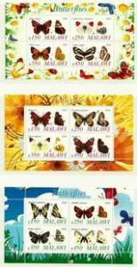 Malawi 2010 - 3MS Insect Butterfly Animal Fauna Stamps MNH