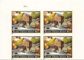 USA #4927a Glade Creek Grist Mill $5.75  MNH Imperf NDC UL plate block