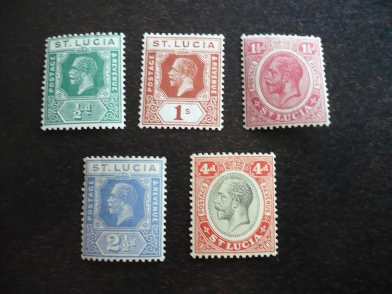 Stamps - St. Lucia - Scott#76,79,81,85,87-Mint Never Hinged Part Set of 5 Stamps