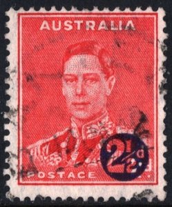 Australia SC#188 2½d on 2d King George VI: Surcharged (1941) Used