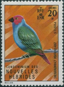 New Hebrides French 1972 SGF176 20c Bird MNH