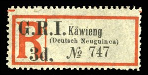 New Britain #46h Cat$300, 3p Kawieng, with Serifs, lightly hinged