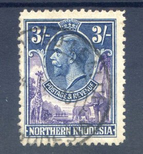 Northern Rhodesia 3/- Violet & Blue SG13 Fine Used