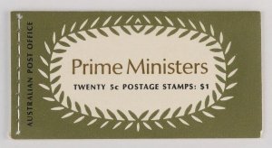 AUSTRALIA 1969 Prime Ministers $1 booklet N69/3. MNH **. SG SB45. Pfr B132Ae.