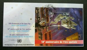 United Nation 50 Anniversary Of Space Age 2007 Astronomy Planet Satellite (FDC)
