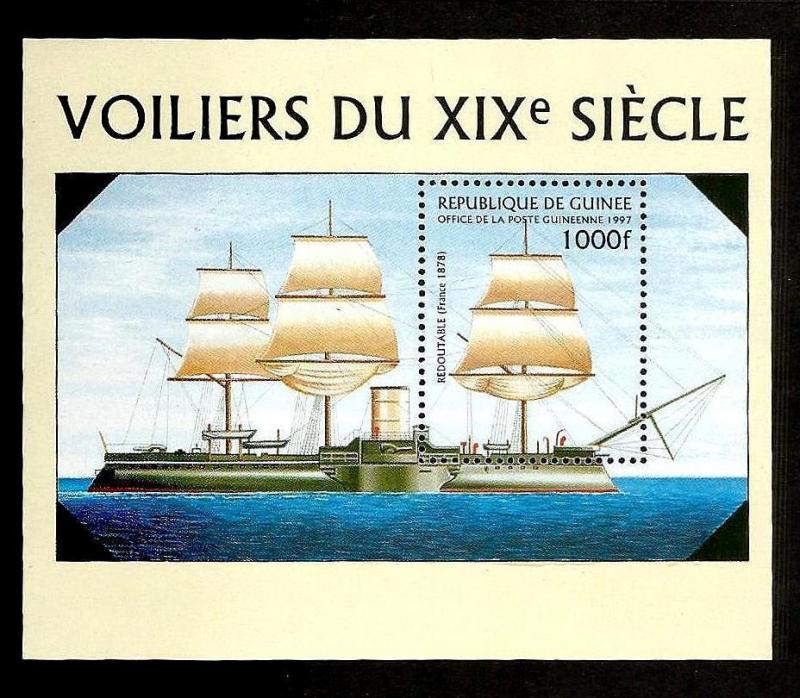 GUINEA - 1997 - SHIP - WARSHIP - REDOUTABLE - FRANCE - MINT - MNH S/SHEET!