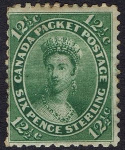 CANADA 1859 QV CHALON 12½C BLUE GREEN