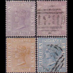 SIERRA LEONE 1877 - Scott# 13-6 Queen Mixed 1.5-4p LH