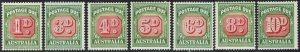 AUSTRALIA 1958 POSTAGE DUE RANGE TO 10D MNH ** NO WMK