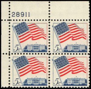 US #1208a U.S. FLAG MNH UL PLATE BLOCK #28911