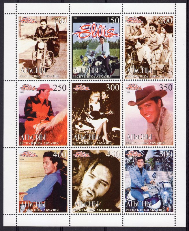 Abkhazia 1999 Elvis Presley-Motorcycles Sheetlet (9) Perforated MNH