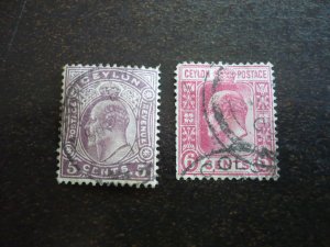 Stamps - Ceylon - Scott# 197-198 - Used Set of 2 Stamps