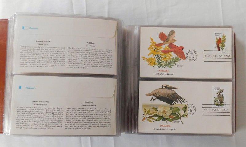 1982 Birds Flowers Of The 50 States First Day Cover Collection Fleetwood Binder