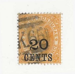 British Honduras Sc #31  20 cents on pence issue used with a K65 cancel  VF