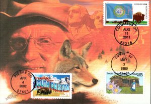 #4321 FOON: South Dakota State Flag Dual Nakano FDC