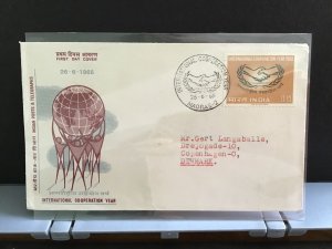 India 1965 First Day Cover International  Cooperation Year  stamp cover R31655