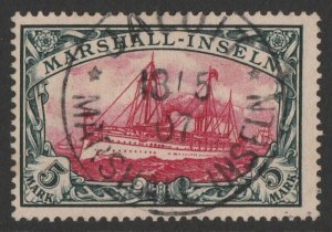 GERMANY Marshalls 1901 Yacht 5Mk red & black, no wmk. Expertised.