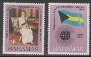 BAHAMAS SG718/9 1985 COMMONWEALTH HEADS OF GOVERNMENT MEETING MNH