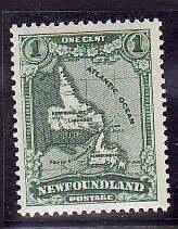 Newfoundland-Sc#172- id6-unused NH 1c map-1931-well centered-