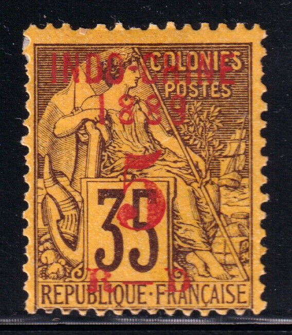 Indochina - 1889 - Sc 2 - French Colonies Surcharged in Red - Mint Hinge Remnant