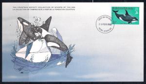 Falkland Is. FDC card Sc 303 Cousteau Soc. Killer Whale L107