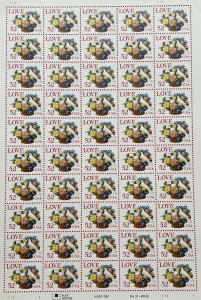 Scott 2815 LOVE DOVES & ROSES Sheet of 50 US 52¢ Stamps MNH 1994