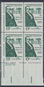 1380 Daniel Webster Plate Block MNH