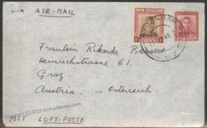 New Zealand 1949 Sydenham Graz Austria Cover G112401