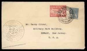 Brazil 1930 Graf Zeppelin Si59E USA Flown Cover Pan America 97060