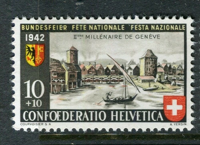 SWITZERLAND; 1942 National Fete Red & Fund issue fine Mint MNH, 10c