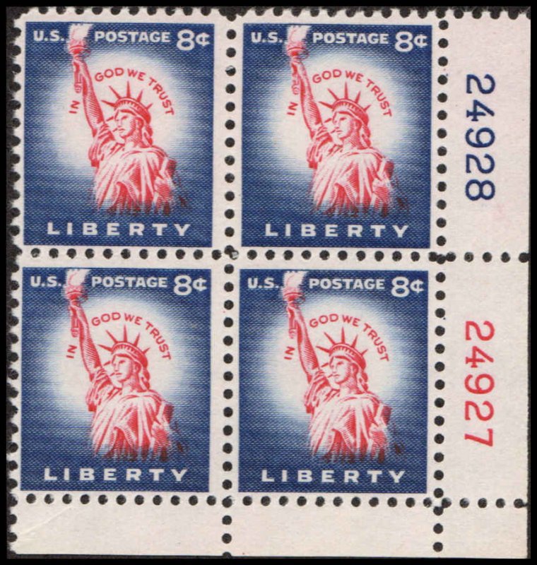 US #1041B Liberty MNH LR Plate Block #24927-24928 | United States ...