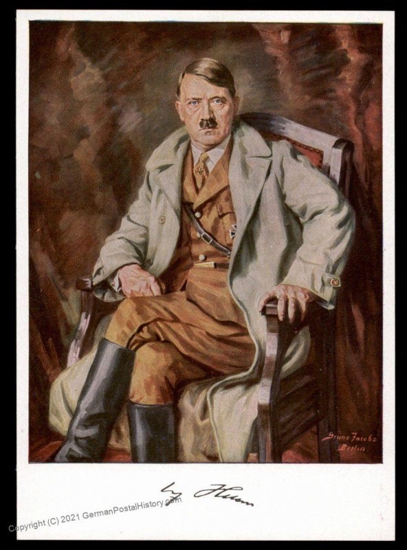 3rd Reich Germany Adolf Hitler Hoffrmann 445 Propaganda Color Portrait Ca 100862