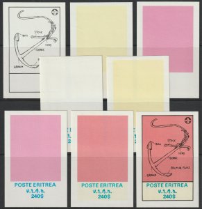 ERITREA  1982 SCOUTS - set of 8 progressive colour proofs mnh