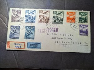 1941 Registered Slovakia Airmail Cover Piestany to Philadelphia PA USA